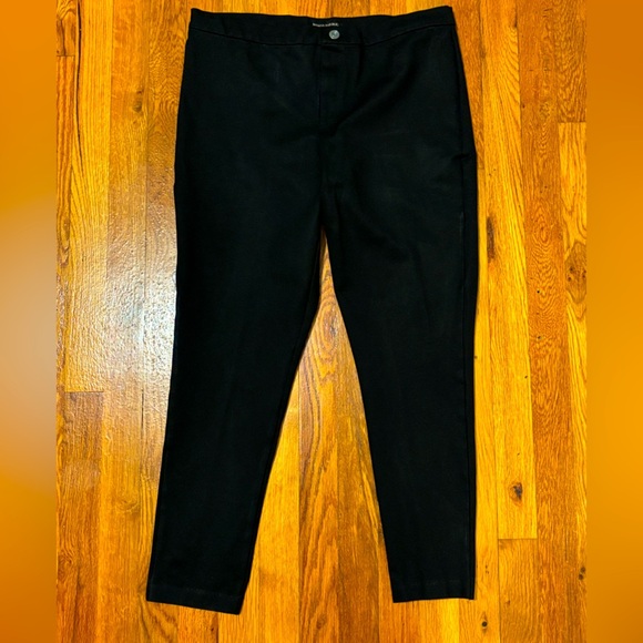Banana Republic Leggings Black Dressy with zipper/button Size 14 - Picture 1 of 5